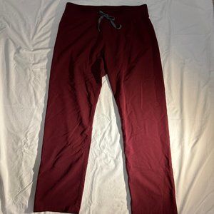 Figs Burgundy Livington Basic Scrub Pants Size Large